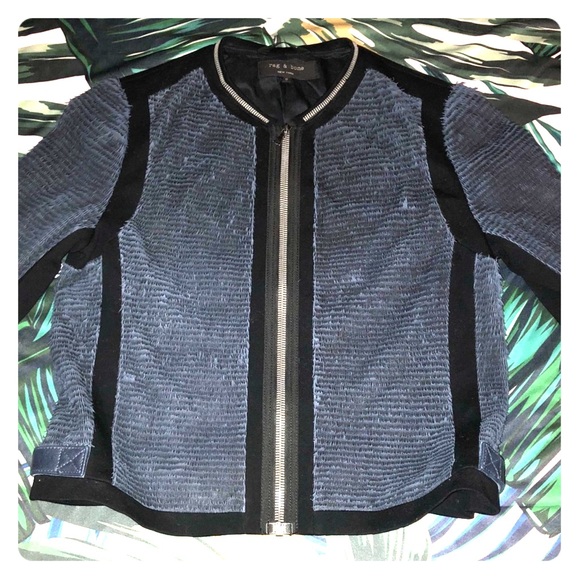 Rag and Bone Navy suede jacket - Picture 2 of 9